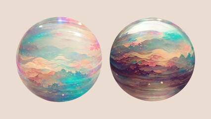 Sphere pastel color, Colorful digital grain smooth effect pattern.
