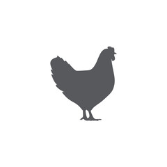Chicken silhouette logo design. Vector symbol of farm collection. Hen icon pictogram. Vector illustration