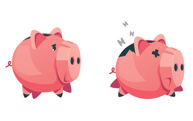 Piggy bank money savings banking finance concept graphic design illustration