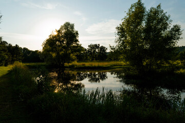Fototapeta na wymiar Sunset over Pond
