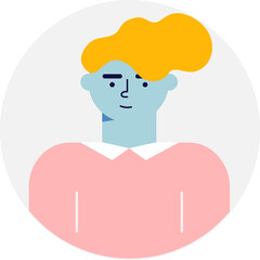 People avatars. Woman with a blue face. Profile icons man. Icons for games, online communities, web forums. Vector illustration in cartoon flat style