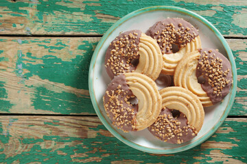 Almonds cookies on a plate