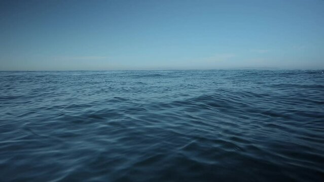 Looking across open ocean from boat