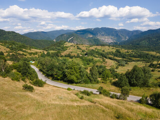 Naklejka premium Aerial Summer view of Rhodope Mountains, Bulgaria