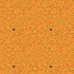 orange seamless vector pattern with tudor roses