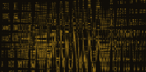 fondo negro y dorado estilo binario abstracto, líneas de color dorado en negro, descodificación,...