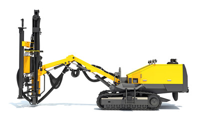 Surface Drilling Rig heavy construction machinery 3D rendering on white background