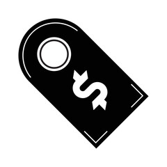Badge dollar label tag icon | Black Vector illustration |