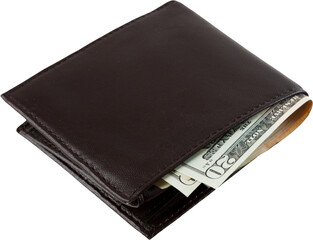 Leather Wallet With Twenty Dollar Bills Sticking Out