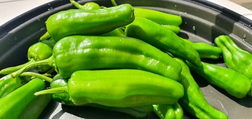 Juicy green peppers. Cooking process of sweet green pepper. Healthy fresh vegetables. Useful vegetables for advertising. Video cooking dishes from pepper. Useful sweet pepper cooking.