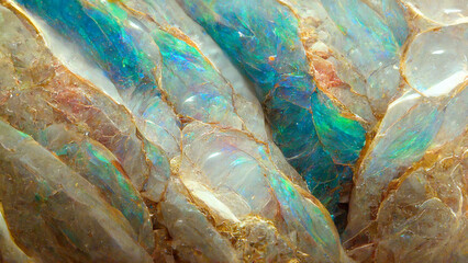 Luxurious Texture Australian Opal, close up.