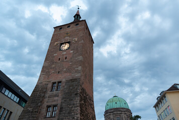Fototapeta premium White tower in Nuremberg in Germany