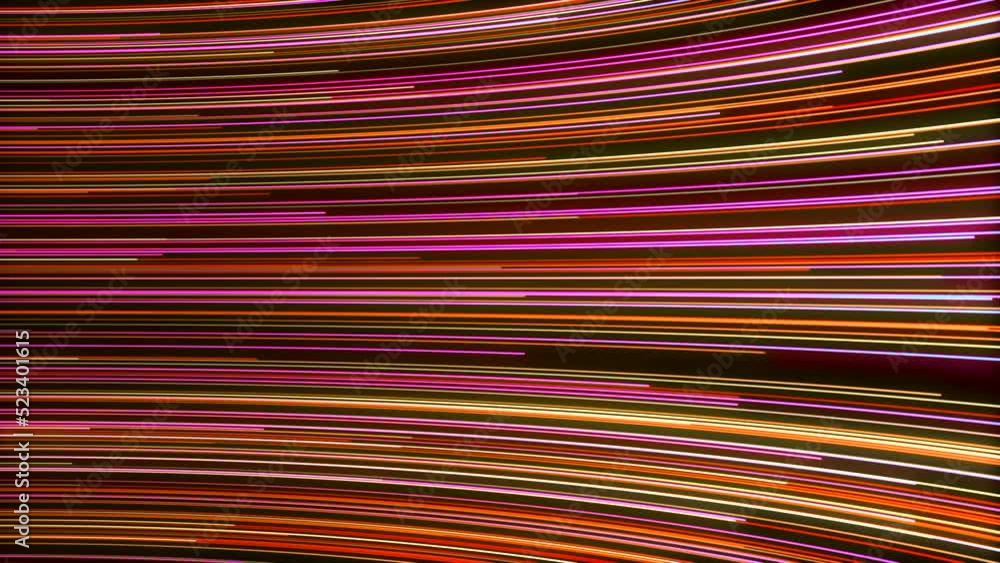 Poster abstract bright parallel horizontal stripes moving from left to right and bending. motion. flexible 
