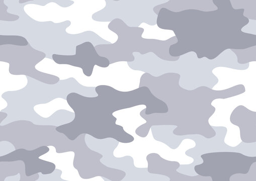 Camouflage texture seamless pattern. Abstract modern military ornament for army and hunting print. Vector background.