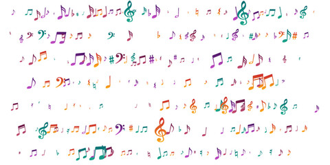Music notes cartoon vector pattern. Melody