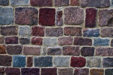wall of colorfu natural brickl stones