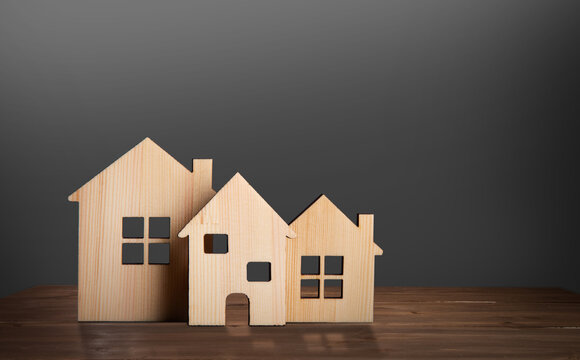 Toy house, on wooden floor
