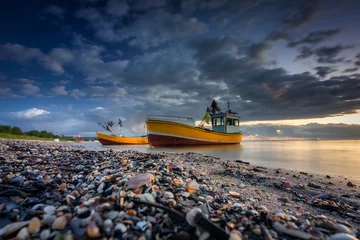 Photo sur Plexiglas La Baltique, Sopot, Pologne Beautiful sunrise on the beach of Baltic Sea in Sopot, Poland