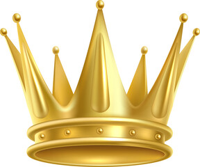 King crown. Realistic gold. Premium symbol mockup