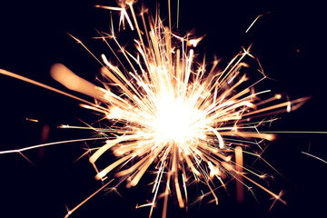 explosion fire work isolated on a black background