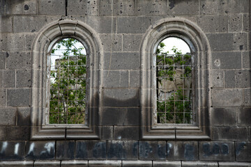 Fototapeta na wymiar texture walls and windows of houses