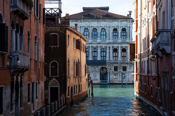 View of the Cà Pesaro, a famous historic building in Venice in Italy