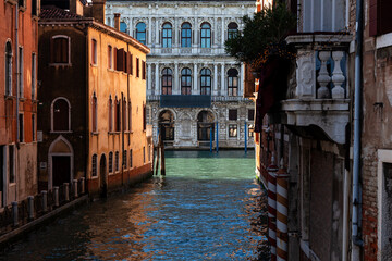 View of the Cà Pesaro, a famous historic building in Venice in Italy