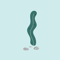 Obraz premium seaweed leaf cartoon vector illustration