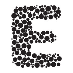 Alphabet letter e with modern style