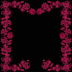 pink floral decorated frame shape ornament