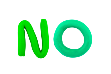message no you Funny plasticine alphabet letters on white background