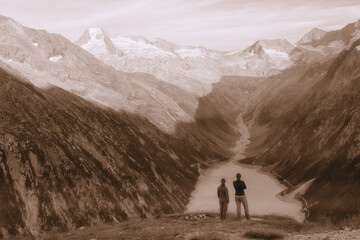 Summer landscape of the Zillertal Alps in Austria, Europe