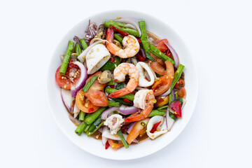 Thai spicy salad with seafood