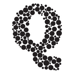 Alphabet letter q with modern style