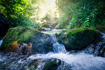 Fresh waterfall along the Salat river in Ariege department in southwest France  © Marc Andreu