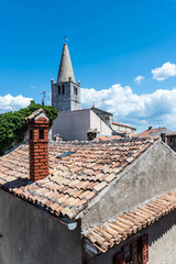 view over the roofs  of the old village of bale in croatia