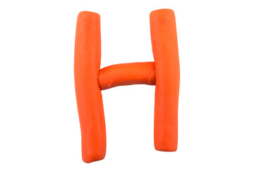 alphabet English colorful letters Handmade letters molded from plasticine clay on Isolated white...