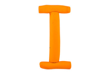 alphabet English colorful letters Handmade letters molded from plasticine clay on Isolated white background