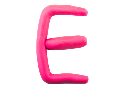 alphabet English colorful letters Handmade letters molded from plasticine clay on Isolated white background