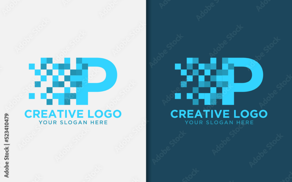 Poster abstract digital initial letter n with minimalist concept logo design.