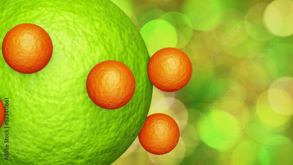Poster realistic satisfying looping 3d animation of the beautiful lime peel texture sphere with orbital rol
