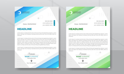 Modern corporate company letterhead template or a pad design.