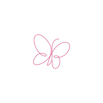 Butterfly line art image illustration template