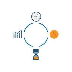 vector illustration infographic long term investment, time investing, success takes time, growth profit, step to investing, process investment