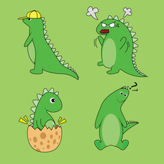 Cute and funny dinosaur collection
