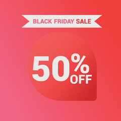 50% off Sale banner special offer ad discount promotion vector banner. price discount offer. season sale promo sticker colorful background