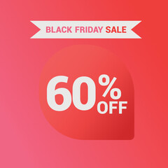 60% off Sale banner special offer ad discount promotion vector banner. price discount offer. season sale promo sticker colorful background