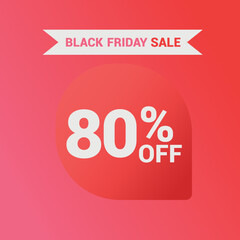 80% off Sale banner special offer ad discount promotion vector banner. price discount offer. season sale promo sticker colorful background