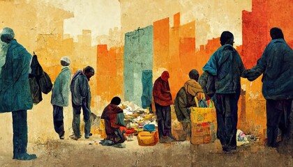 Poverty is the state of having few material possessions or little income. Poverty can have diverse social, economic, and political causes and effects, poor, hunger, refugee,