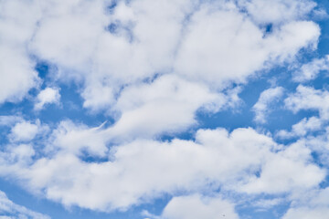 Beatiful blue sky with clouds on a sunny day